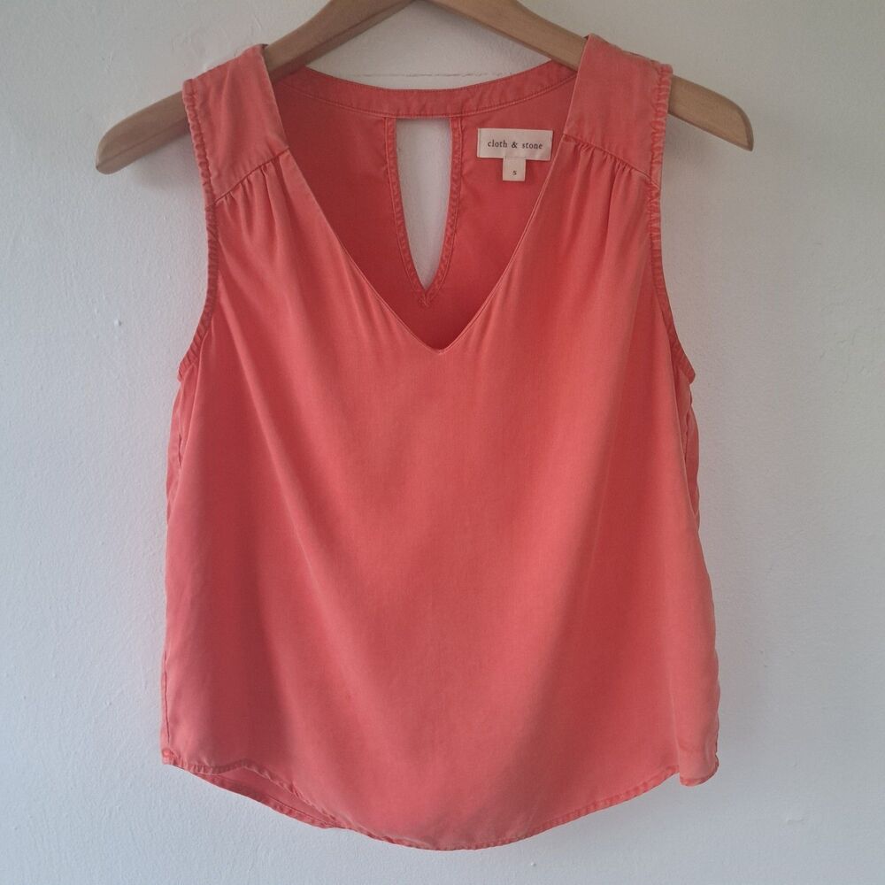 Cloth & Stone Anthropologie Coral Pink Tank Top Blouse Women's Small Shirt